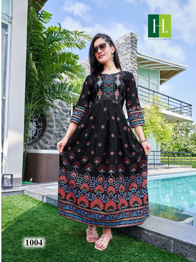 Hirwa Sunflower Vol 5 Foil Printed  Anarkali Kurtis Catalog
